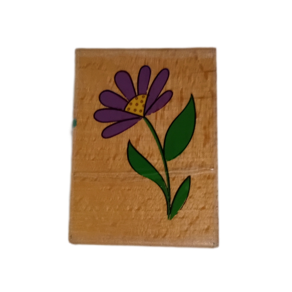 Floral Design Home Stamp - Purple and Green